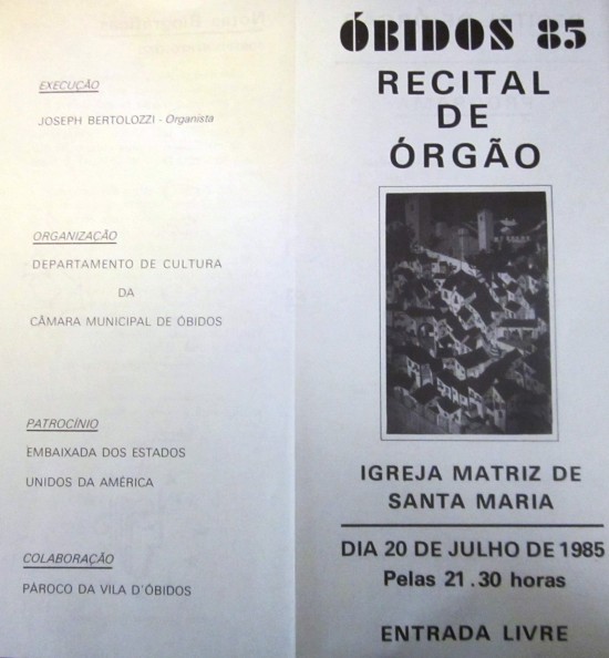 OBIDOS - CONCERT PROGRAM COVER, 1985